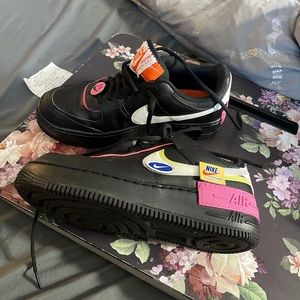 Nike Black and Pink Air force ones